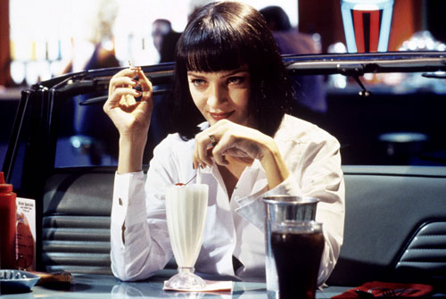 Uma Thurman in a scene from PULP FICTION, 1994.