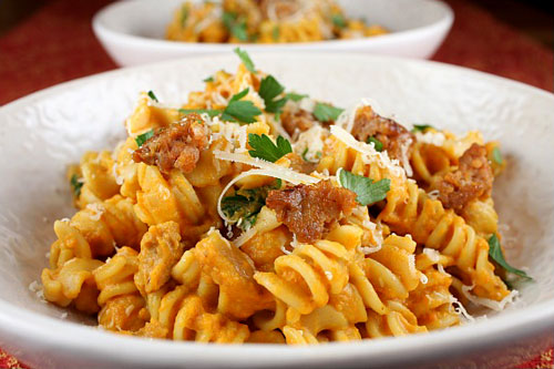 Creamy-Pumpkin-Pasta-with-Sweet-Italian-Sausage