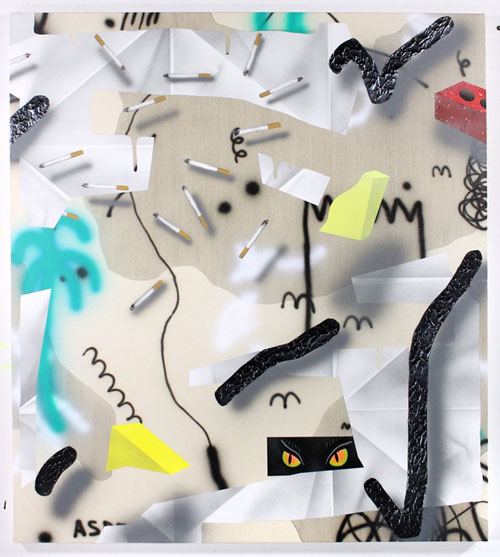 Josh-Reames,-Found-Objects,-Acrylic-on-canvas,-36in-x-40in,-2014